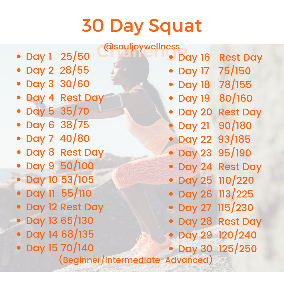 30 Day Squat Challenge - Soul Joy Wellness